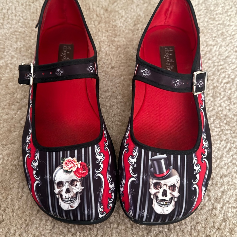 Skull Design Mary Jane Shoes